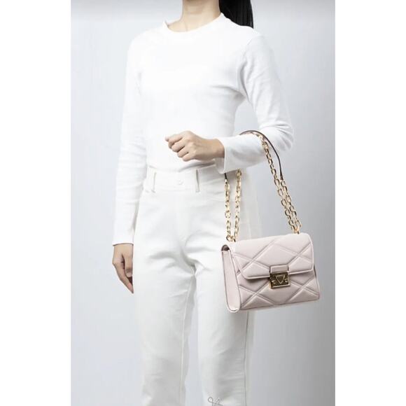 MICHAEL KORS SERENA SHOULDER-CROSSBODY BAG MEDIUM FLAP CONVERTIBLE Powder Blush - Picture 11 of 13